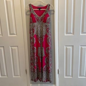 INC Maxi Dress Pink Brown Petite Small